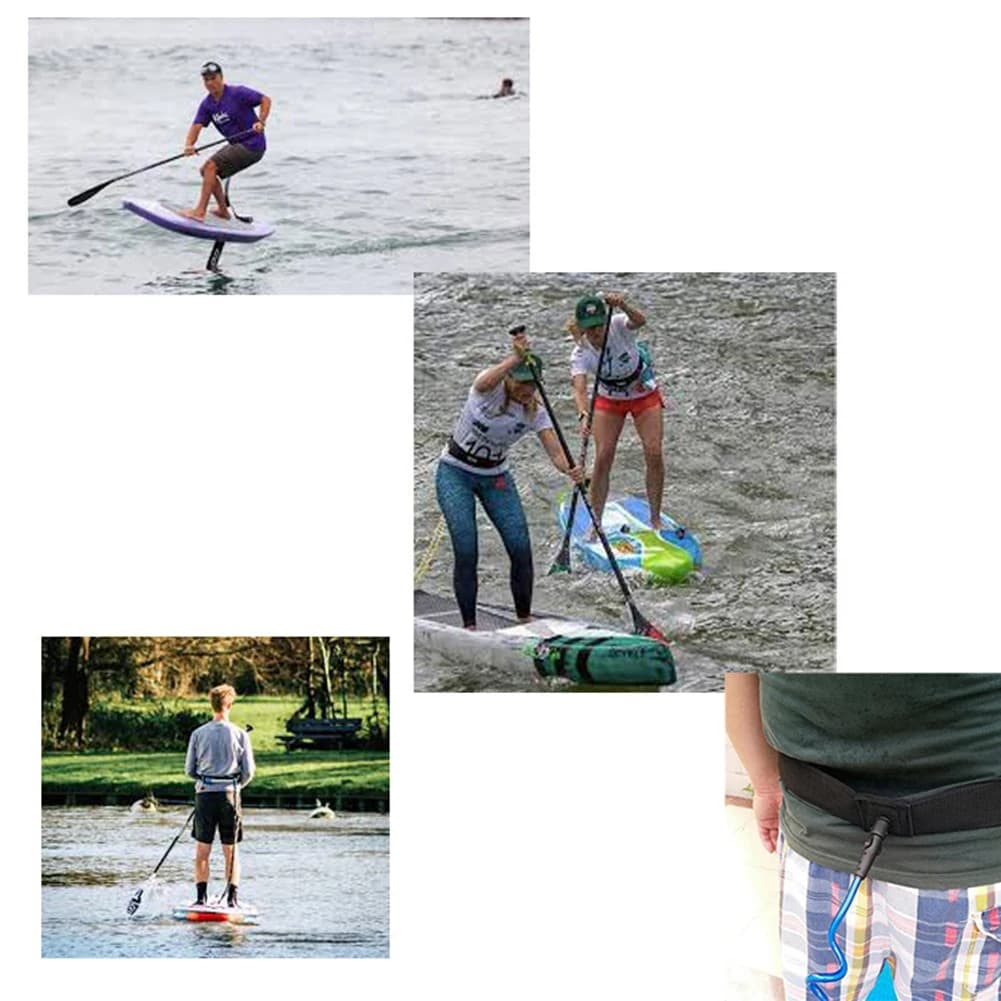 Coiled Leash Adjustable SUP Surfboard Waist Leash Belt for Stand Paddle Boards