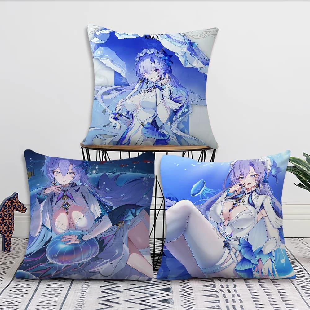 Gioco Wuthering Waves Cantarella fodera per cuscino divano soggiorno camera da letto testiera schienale cuscino cuscino quadrato cuscino per il tempo di pisolino