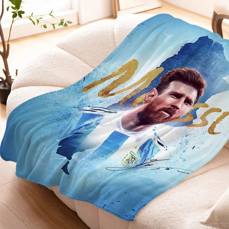 Coperta per pisolino Messi Letto caldo al ginocchio in pile da campeggio Divano decorativo personalizzato Coperte morbide e soffici invernali Biancheria da letto in microfibra king size