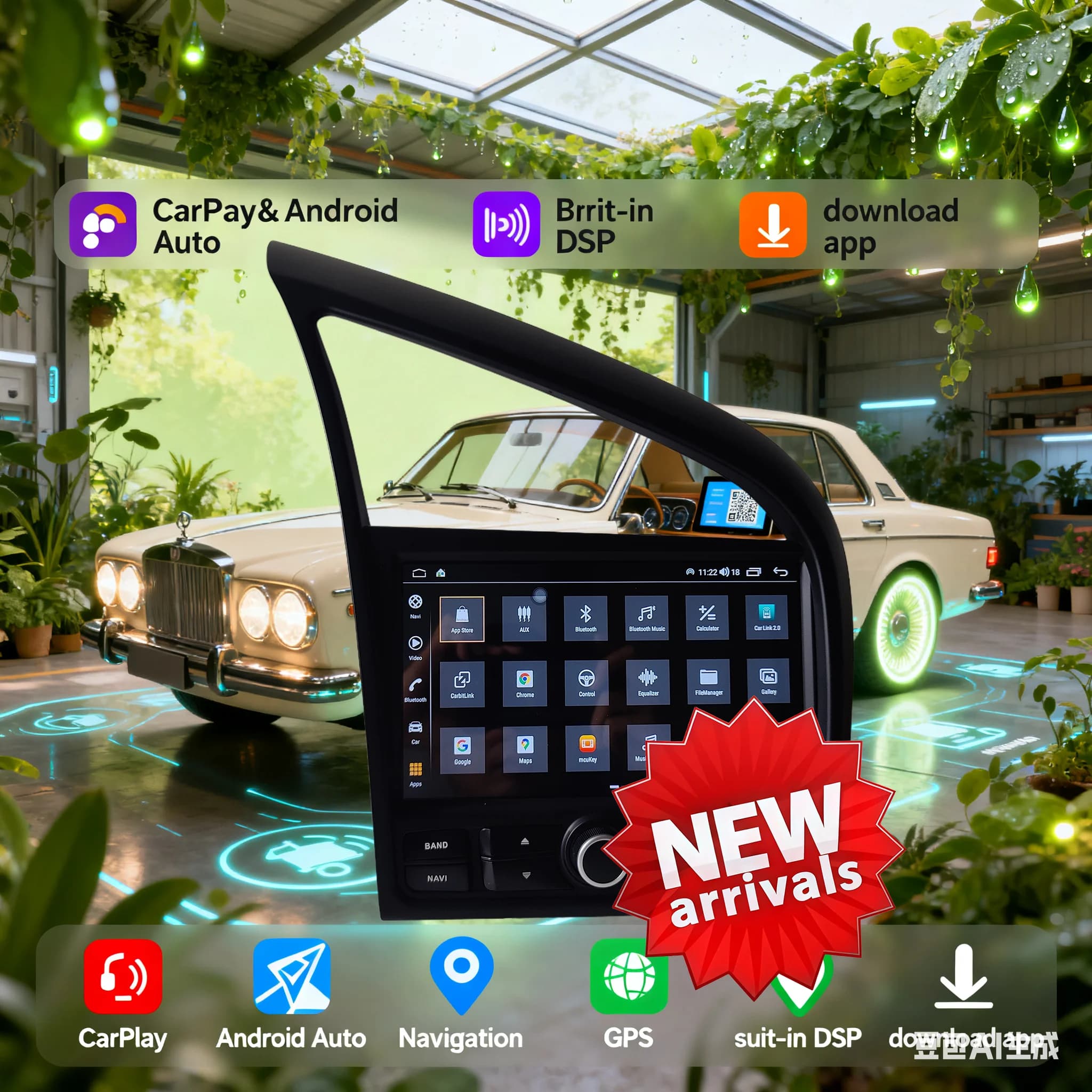 256G Android14 For Audi R8 2007-2015 Car GPS Navigation Auto Stereo HeadUnit Multimedia Radio Recorder Music DVD Player Carplay
