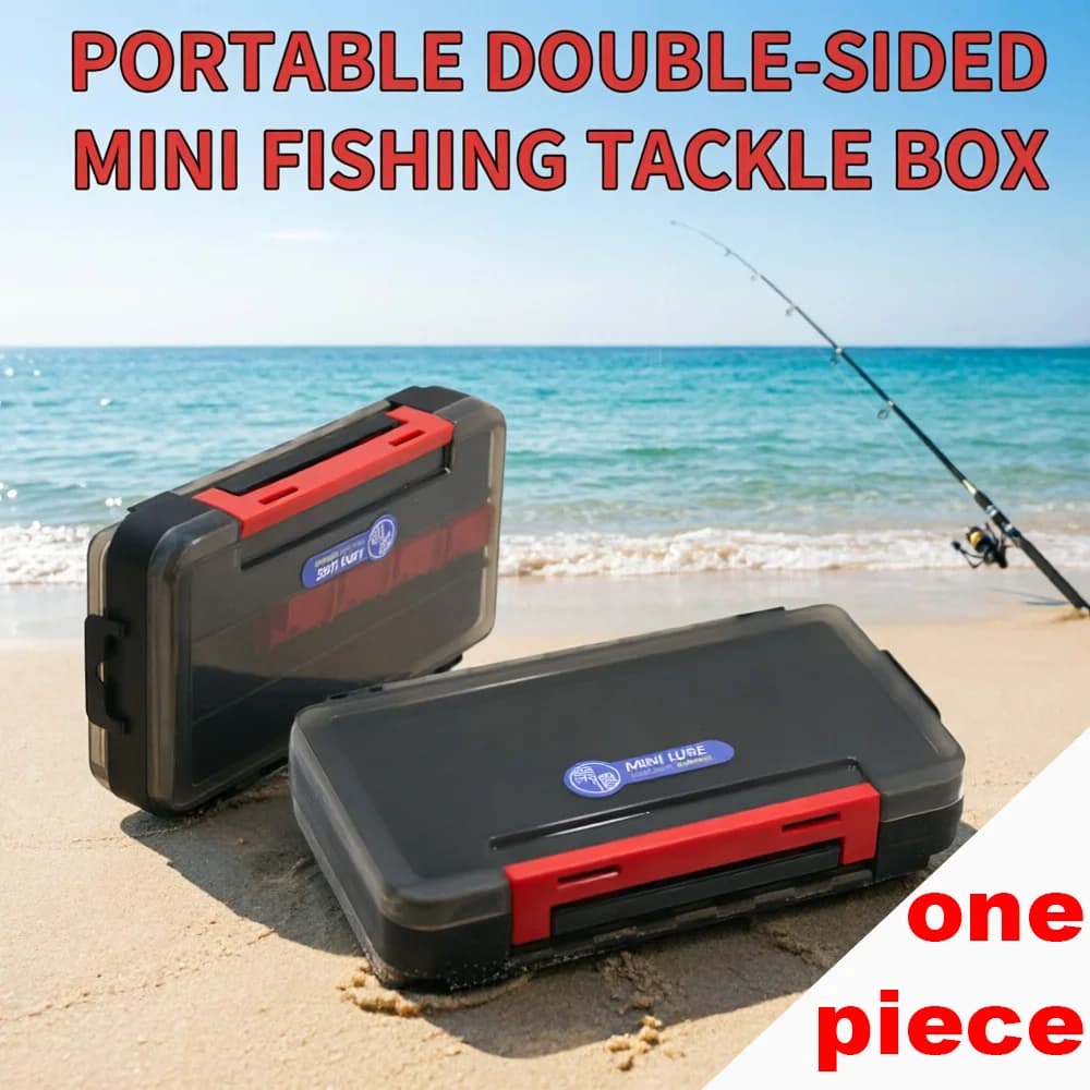 Mini Killer Portable Double‑Sided Fishing Tackle Box, Removable Dividers Micro Lure & Hook Storage Case