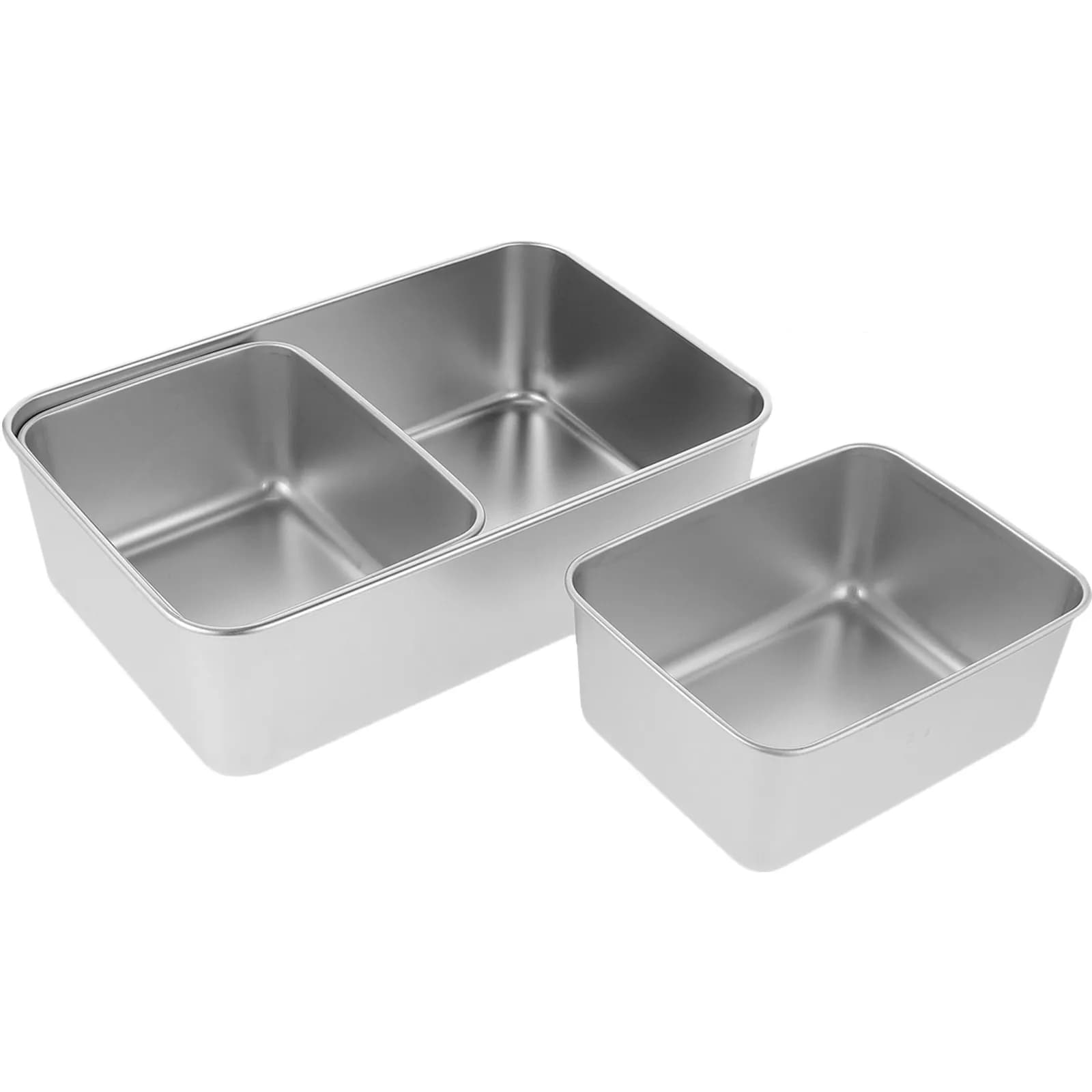 Set di 1 Elegante Vassoio Portatile in Acciaio Inox con Scomparti Multipli per Snack, Contenitore per Alimenti da Picnic, Viaggio e Campeggio, per Frutta Secca