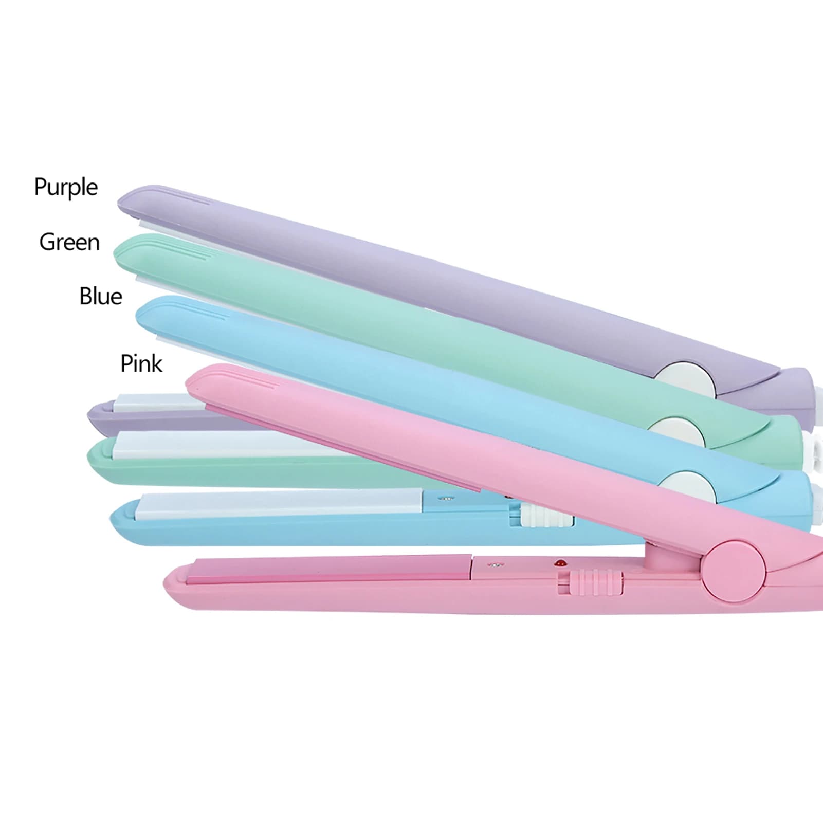 4 colors 2 in 1 mini plate for hair ceramic plate beauty iron flat heating bigodino plate for hair mini iron plate