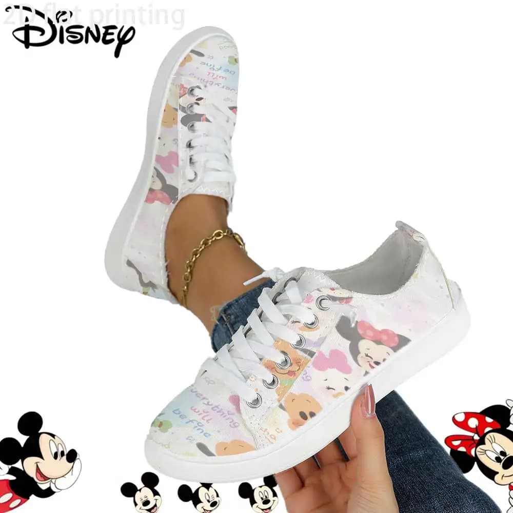 Canvas sneakers with Disney Tsum Tsum Pastel Quote print – Women's casual shoes