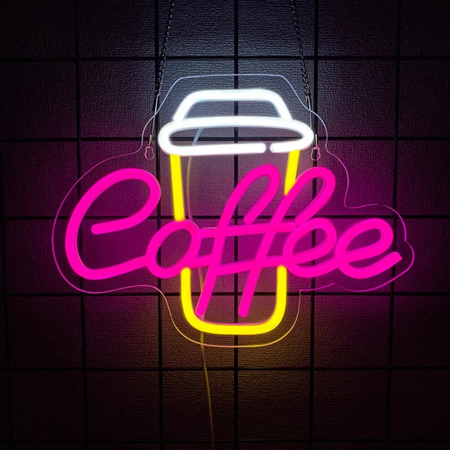 Coffee Neon Sign For Cafe Bar Resturant Wall Decor,LED Neon Light for Bedroom, Birthday, Party, Living Room Decor, USB Powered.