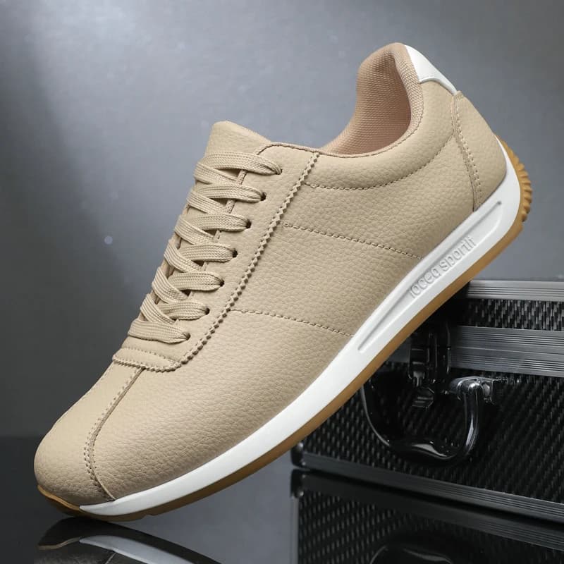 Scarpe Sportive Estive Antiscivolo in Pelle PU per Tempo Libero e Montagna, Scarpe da Tennis alla Moda, Scarpe Basse Bianche da Uomo di Tendenza