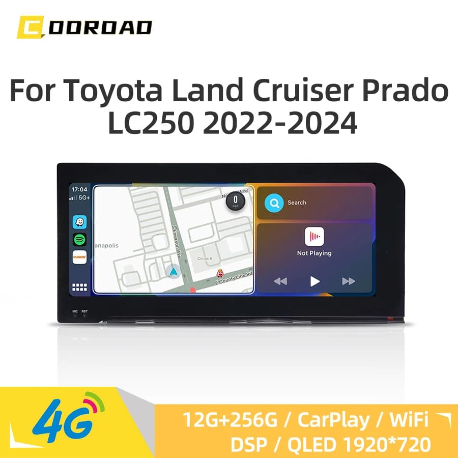 CarPlay Android 14.0 Autoradio Per Toyota Land Cruiser Prado 250 2022-2024 Navigazione GPS 4G WiFi DSP Stereo Lettore Multimediale