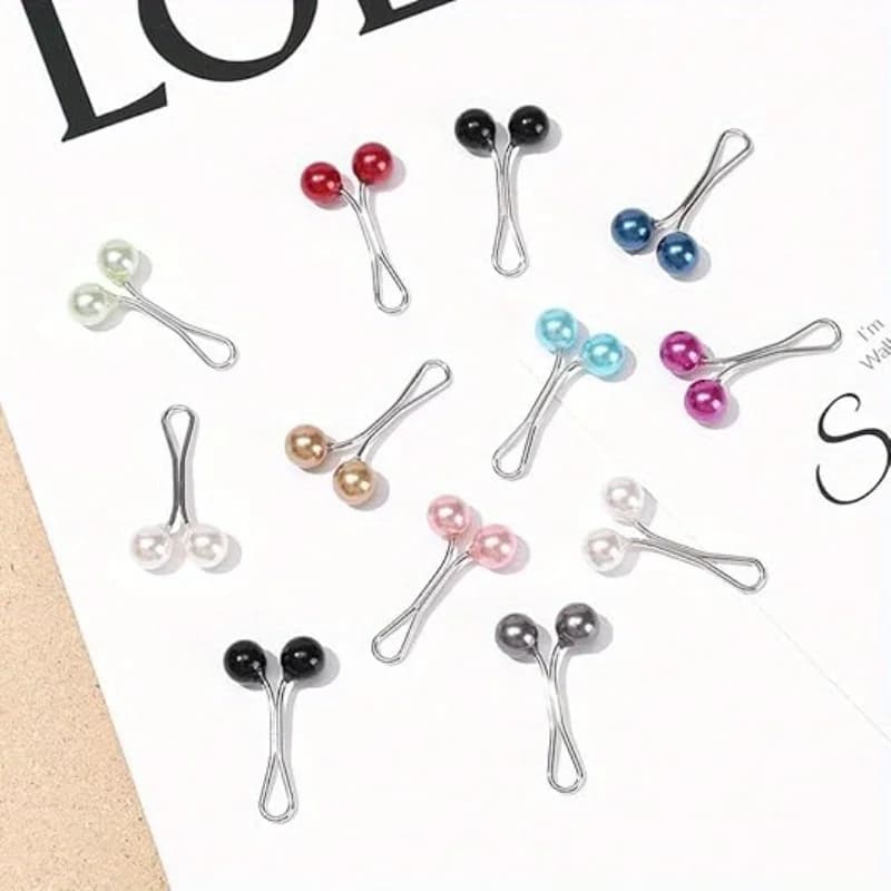 12pcs Lady Muslim Scarf Hijab Clips Pearl Scarf Brooch Pin Shawl Scarf Head Scarf Holder