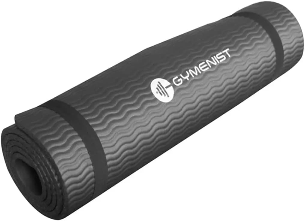 Tappetino Spesso per Esercizi Yoga 24x71 Pollici per Pilates, Ginnastica, Campeggio e Cardio (Nero)