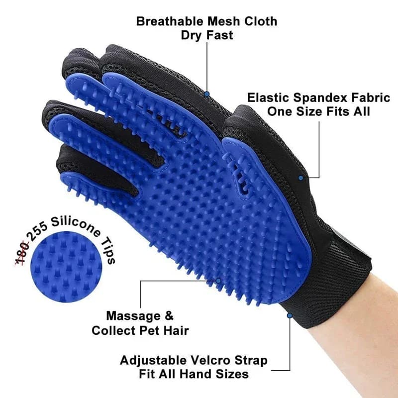 Guanto in Silicone per Toelettatura Animali Domestici 1/10 Pezzi, Pettine Efficace per la Rimozione dei Peli di Cani e Gatti, per il Bagno e il Controllo Quotidiano della Perdita di Pelo a Casa