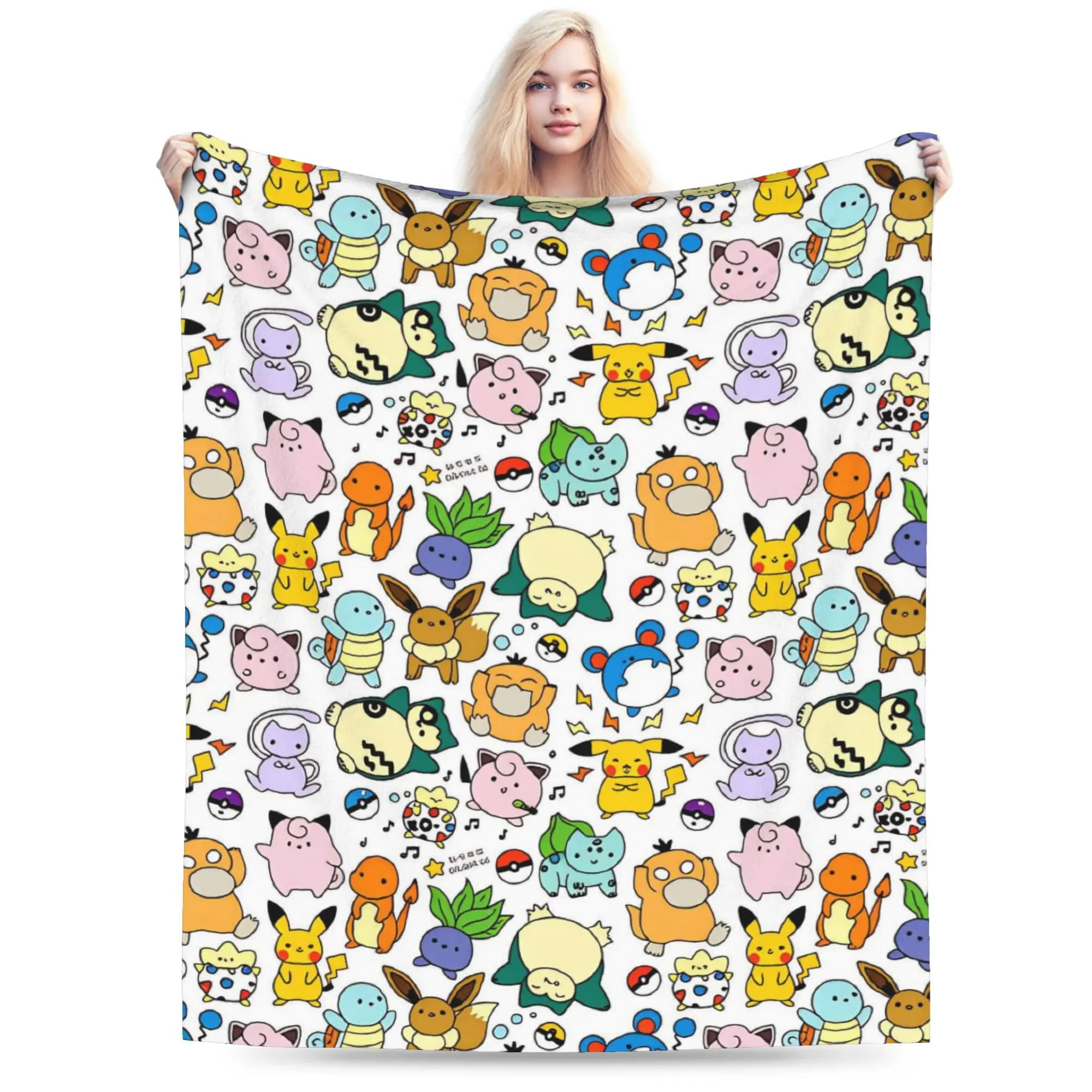 Pokemon Characters Blanket Warm Funny Plush Bedding Throws For Kids Couch Chair Flannel Bedspread Bed Cover