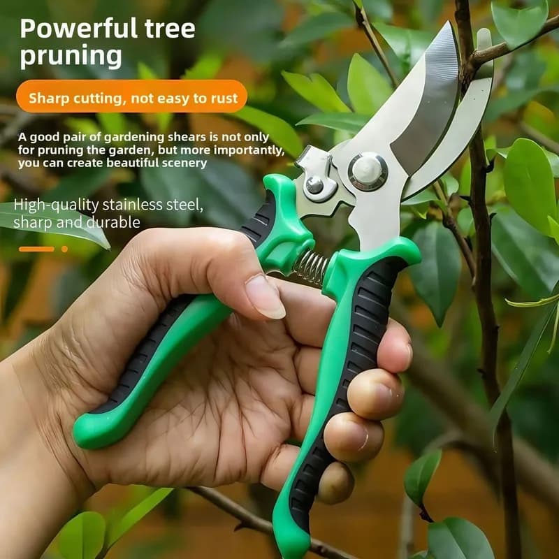 Labor Saving Stainless Steel Pruning Shears Garden Floral Scissors Tree Fruit Stick Cutting Tailor Shears