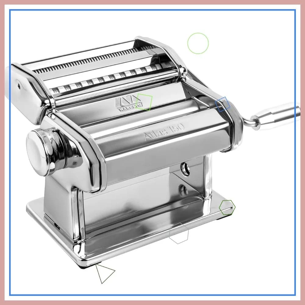 Macchina Manuale per Fare la Pasta, in Acciaio Cromato. Per preparare Lasagne, Fettuccine e Tagliolini