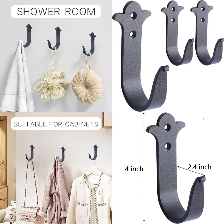 Ganci da parete in metallo rustico resistente per la decorazione domestica: ideali per appendere asciugamani, chiavi, cappotti, sciarpe, borse e zaini, arredamento durevole