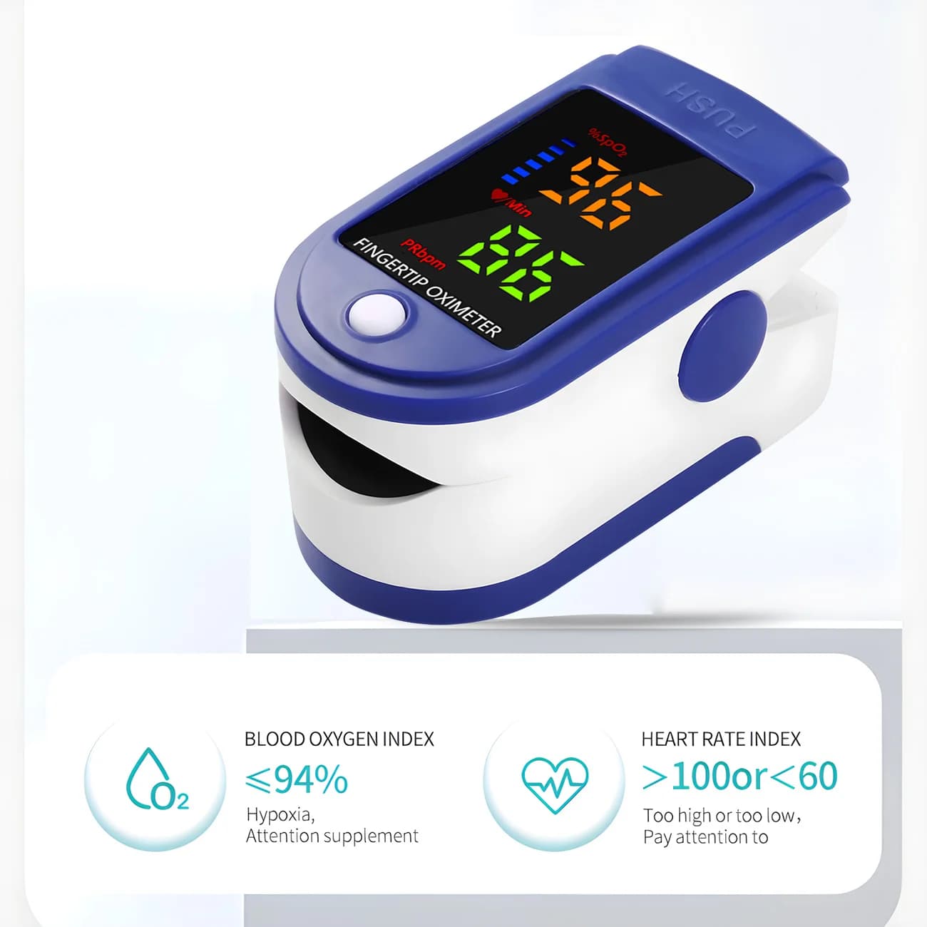 Digital Pulse Oxymeter by finger Screen Clip by finger SPO2 PR Cardiofrequenzimeter Monitor by blood oxygen saturation