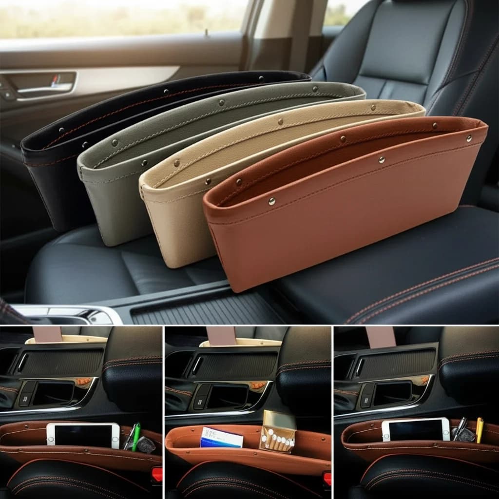 Organizer Creativo per Fessure Auto, Scatola Portaoggetti Universale per Sedili Auto, Adatta a Tutti i Veicoli