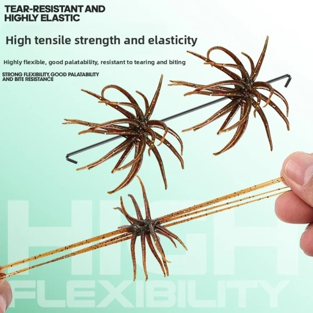 5pcs Set 5cm 1.9g Sea Urchin Lure Floating Design Soft Worm Shape Fishing Bait TPE Material Biomimetic Soft Worm Sea Fishing