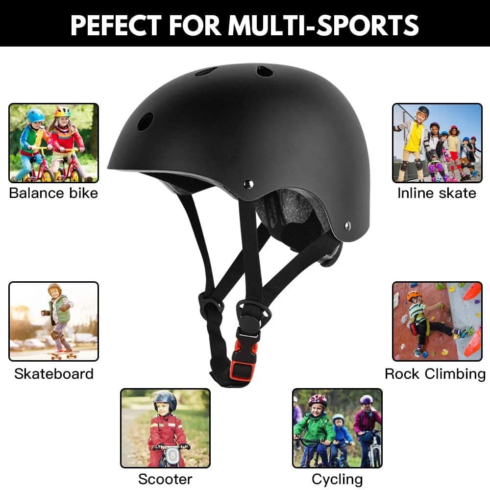 1 piece skateboard bike helmet, lightweight adjustable, multi-sport for bicycle skate scooter, bicycle helmet, outdoor skating suit