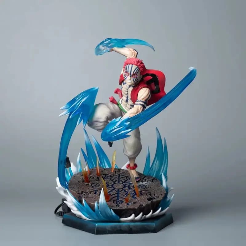 Statua Anime di Demon Slayer Kimetsu No Yaiba, Akaza in Posa di Battaglia Upper Moon Three, 26cm, Decorazione da Scrivania
