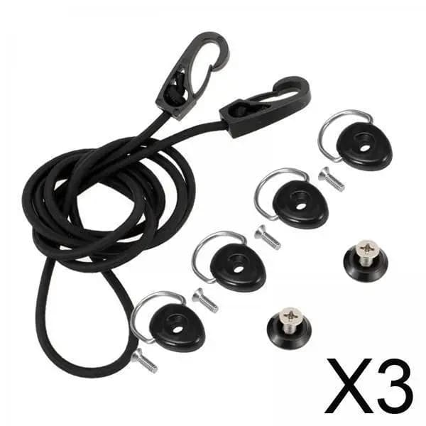 Kit di Ganci per Sedile Kayak, Attrezzatura per Ponte con Corda Elastica e Moschettone per Accessori da Pesca e Sport Acquatici