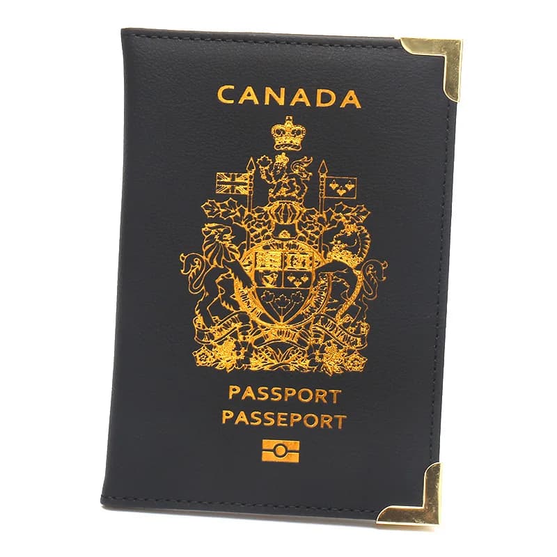 Porta passaporto alla moda Canada Uomo Donna Custodia in PU per passaporto Portafoglio da viaggio Carte Organizzatore di documenti