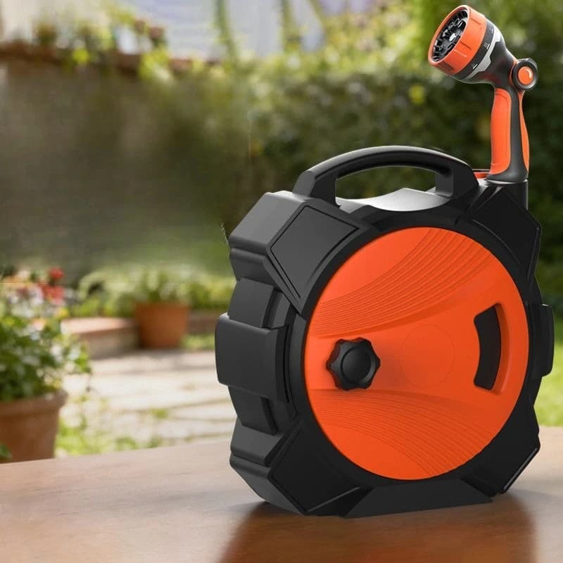 20M Explosion-Proof Water Hose Reel Cart Portable Multi-Function Nozzle for Garden Vegetable Watering Patio Cleaning