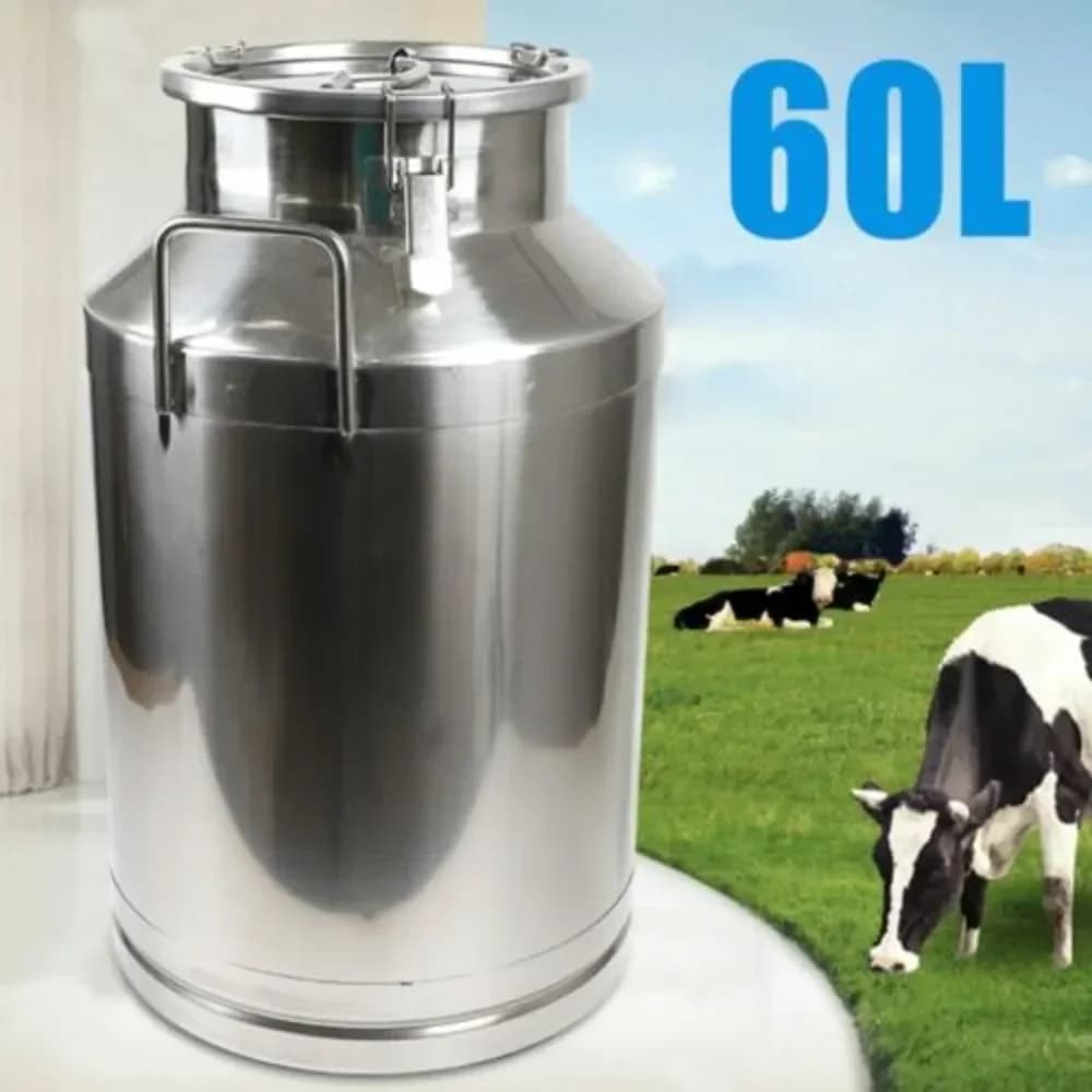 Fermentatore a botte per lattine di latte da 1 pezzo da 60 litri (15,8 galloni) - Contenitore per birra per vino, birra, idromele, manzo - Conservazione della cucina per uso alimentare