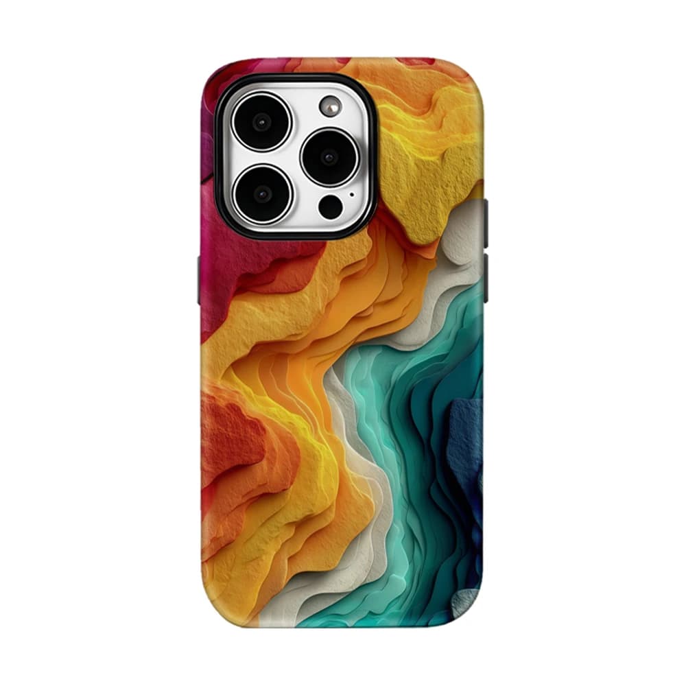 Custodia per telefono a strati colorata per iPhone 17 16 15 14 13 Pro Max Plus, custodia magnetica robusta a strato singolo/doppio