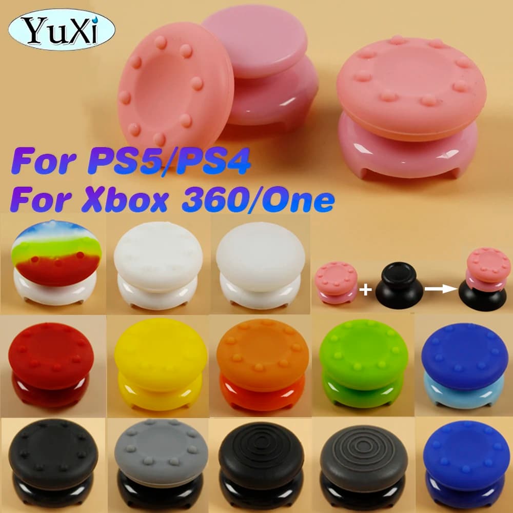 2 pezzi per PS5 PS4 Xbox One 360 Thumbstick Cover Tappi di estensione rinforzati Joystick Grip Cap Button per PlayStation 4 Xbox 360 Parte