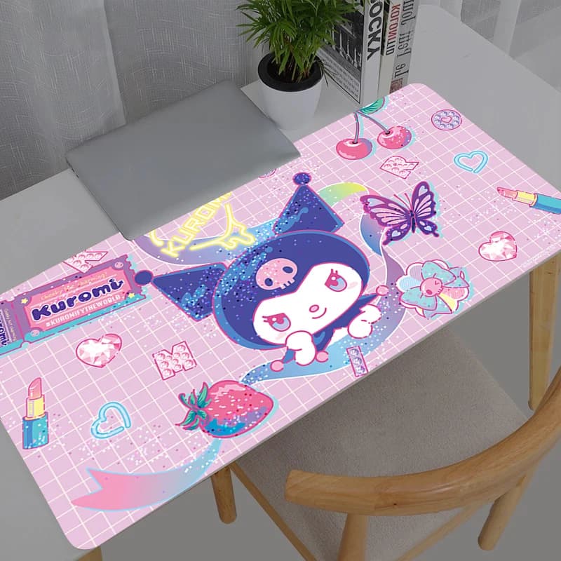 Tappetino per Mouse in Gomma Grande Sanrio Kuromi, Nuovo Tappetino da Scrivania XXL per Gamer, Accessori per Tastiera e Gaming