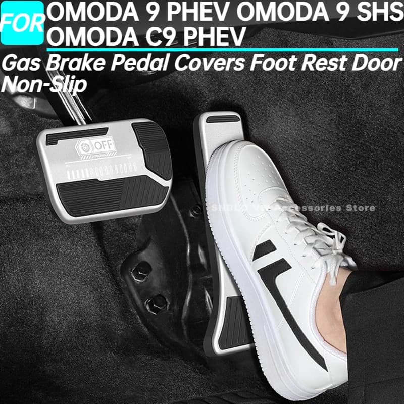 Auto Pedale Del Freno A Gas Coperture Poggiapiedi Porta Antiscivolo per OMODA 9 PHEV OMODA 9 SHS OMODA C9 PHEV Accessori Interni 2025