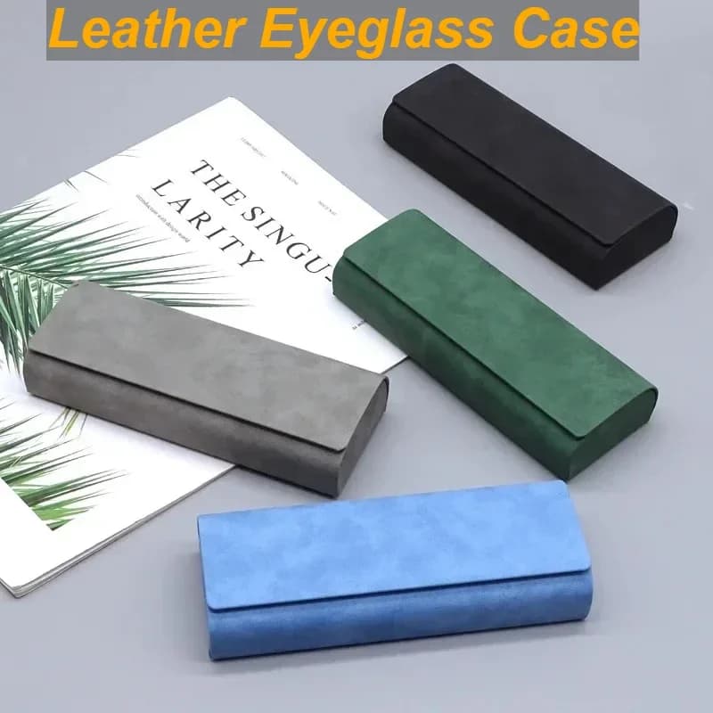 Custodia per occhiali rigida Custodia per occhiali da donna per uomo Custodia per occhiali da sole portatile anti-estrusione in pelle PU Custodia per occhiali pieghevole