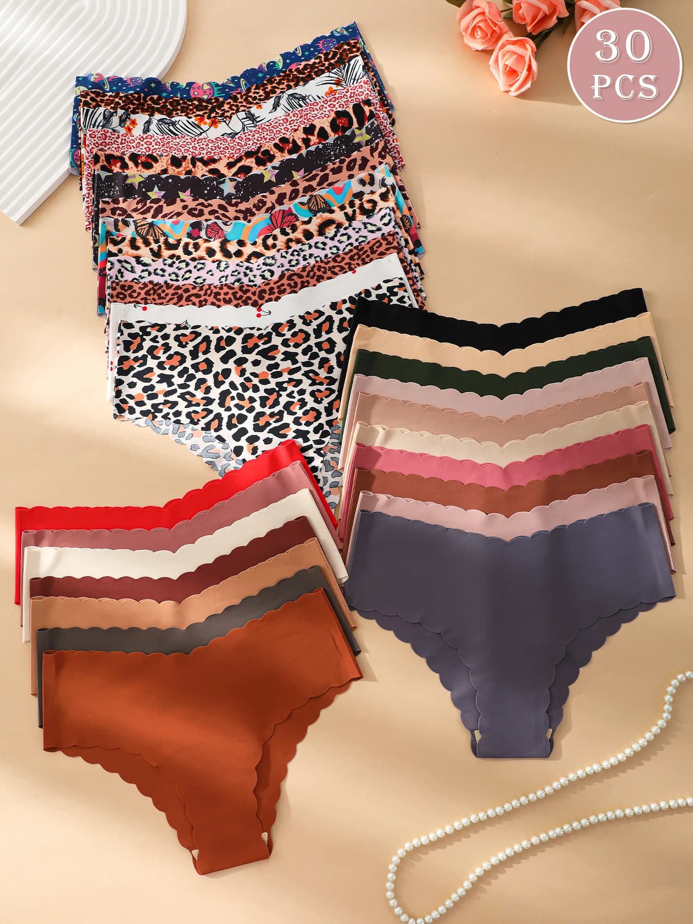 30pcs/Pack Women Seamless Comfort Triangle Panties