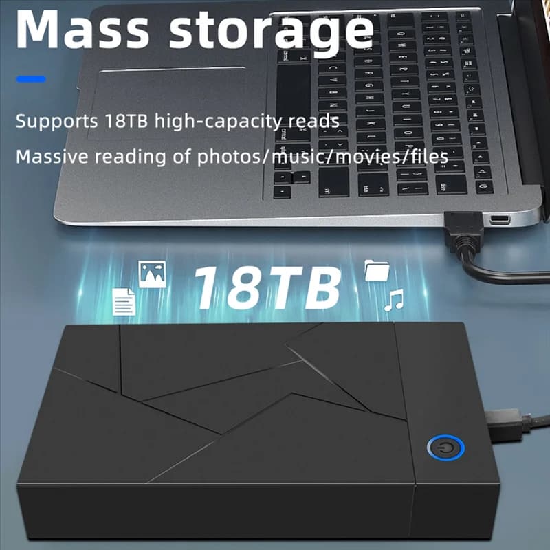 Custodia per disco rigido da 3,5 pollici HOHO Custodia per disco rigido da USB 3.0 a SATA Custodia SSD Scatola per disco rigido esterno a stato solido-Spina americana