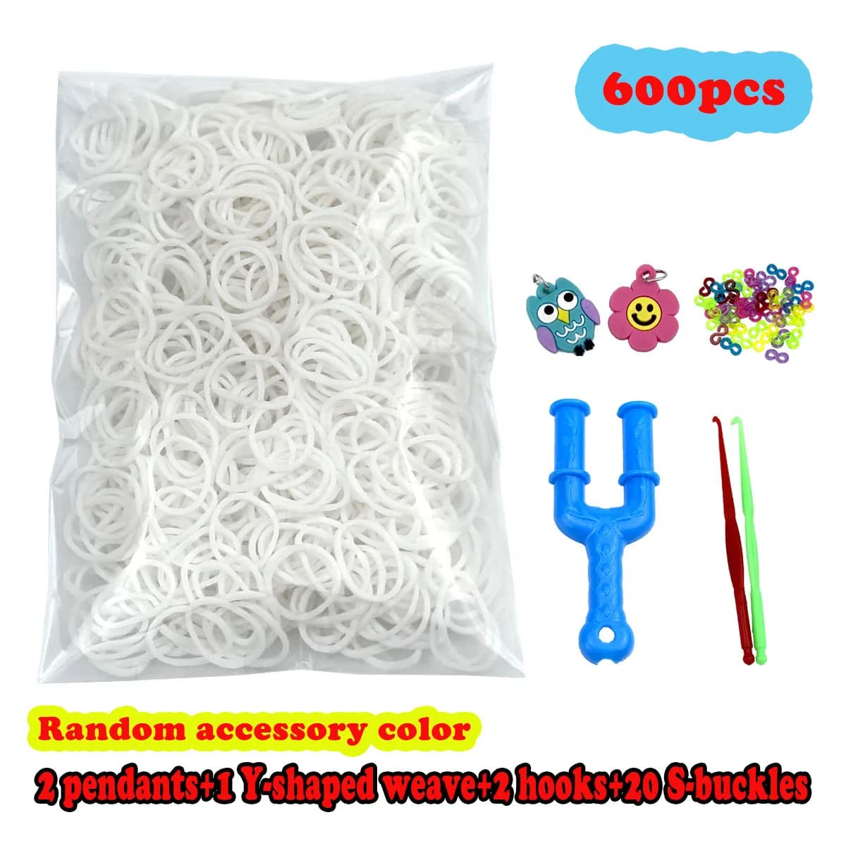 600pcs Rubber Bands for Bracelets Colorful Weaving Machine Strap Bracelet Set, Elastic Weaving Toys for Girls LOOM BAND