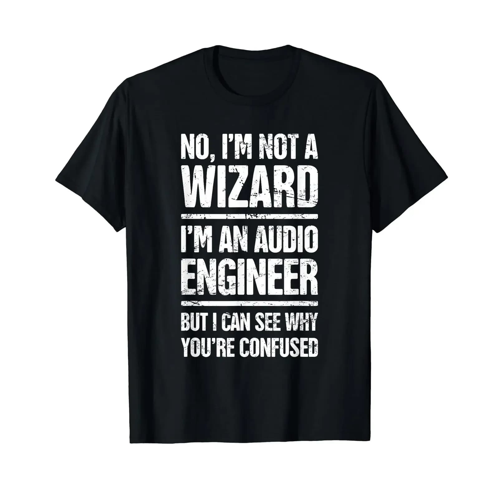 Wizard Audio Engineer Funny Sound Guy T Shirt vintage Washed Soft homme streetwear graphic Stylish Comfortable