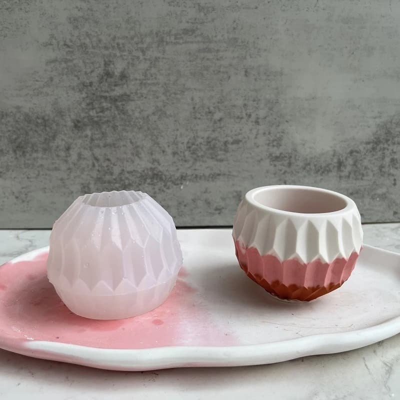 Small Round Meat Planter Silicone Mold Pot Handmade Jewelry Storage Box Making Concrete Candle Jar Planter Mould