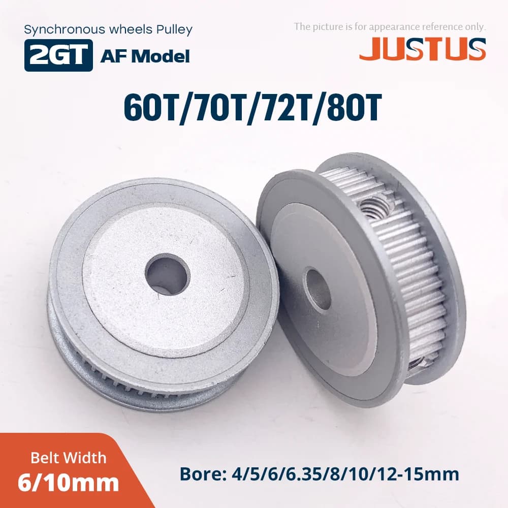 2GT-60T 70T 72T 80T Puleggia dentata Foro 4/5/6.35/8mm-15MM Parte per GT2 Larghezza 6/10mm Cinghia dentata Stampante 3D Parti CNC