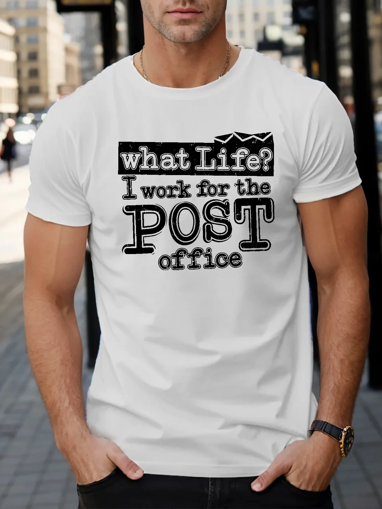 T-shirt da uomo in cotone a maniche corte, top girocollo con stampa grafica vibrante, magliette estive con design creativo di lettere