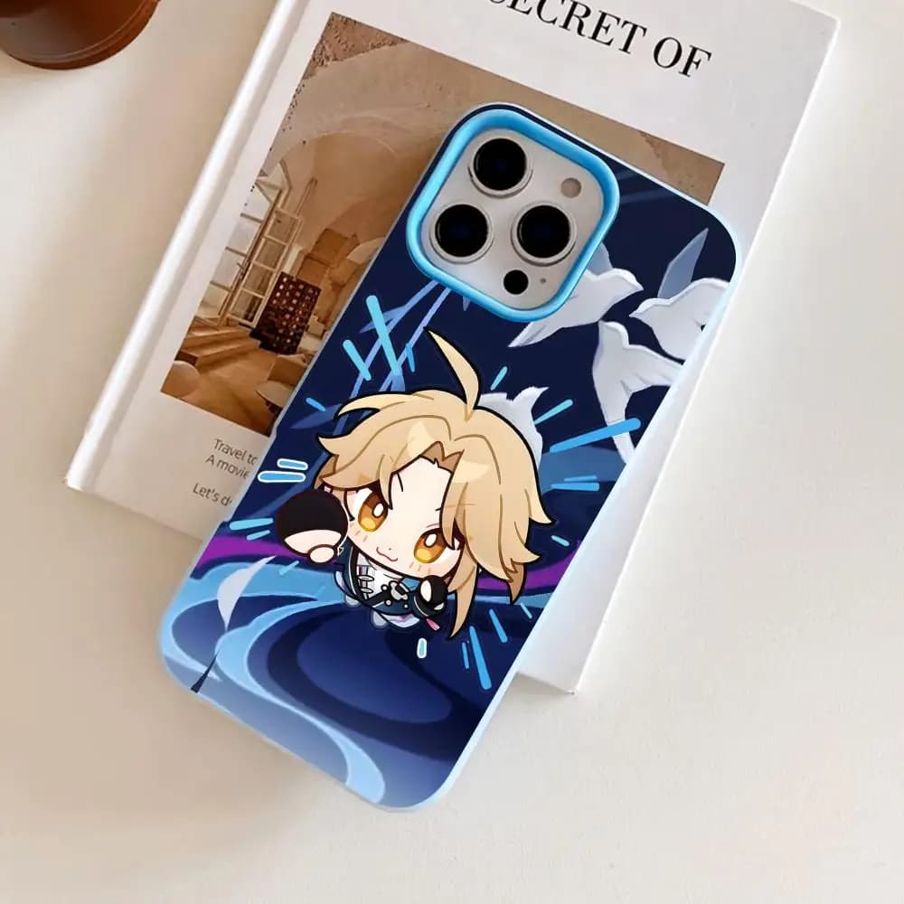 HSR Yanqing Phone Case for iPhone 17 16 15 14 13 12 11 Air Pro Max Plus Jelly Double layer Light Blue Cover