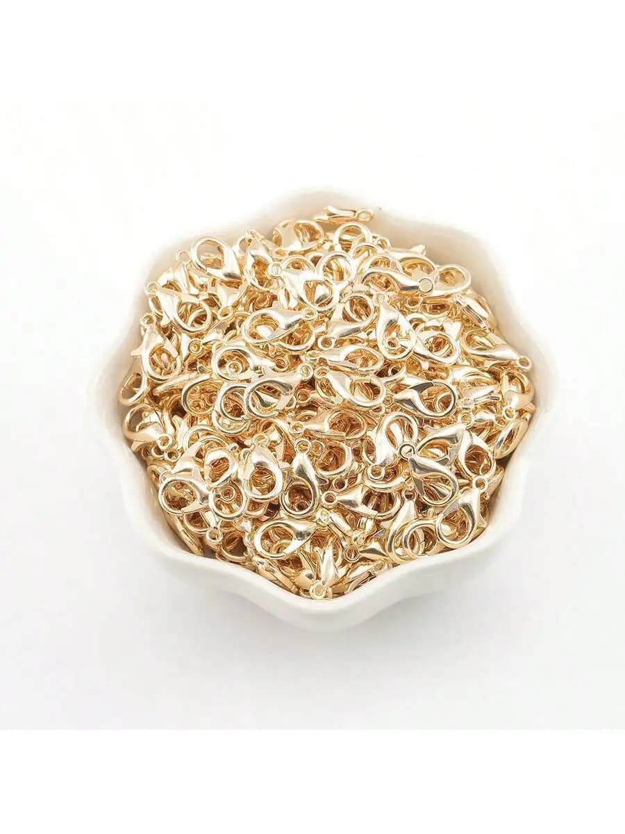 100 pezzi di chiusure a moschettone da 12x7 mm e anelli aperti per la creazione di gioielli, bracciali e collane