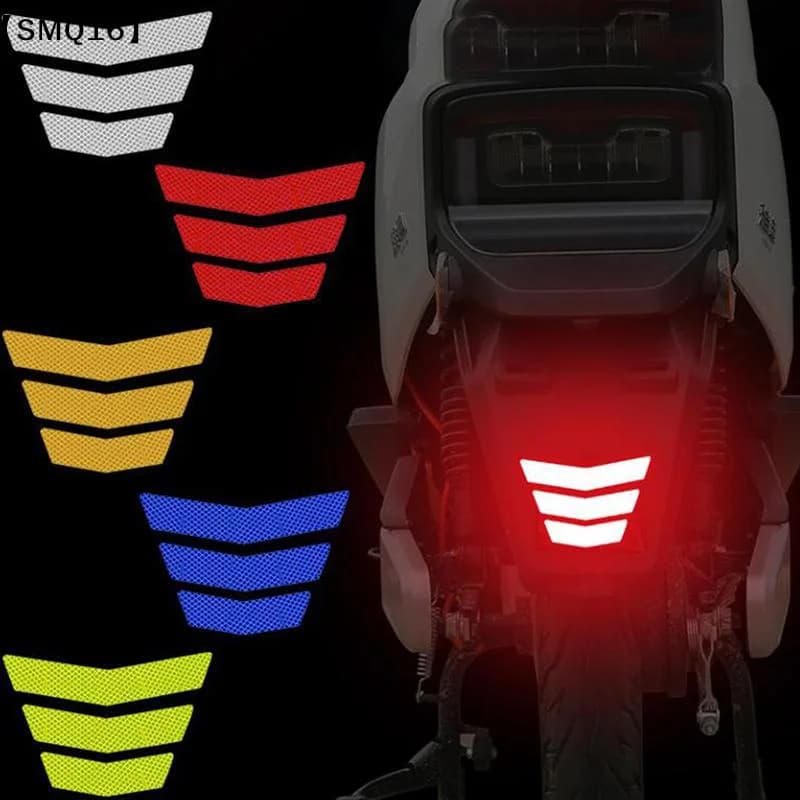 3pcs/set Motorcycle Stickers Tail Bumper Decal Adhesive Tape Reflective Warning Trapezoidal Arrow For Car Truck Bike【SMQ】