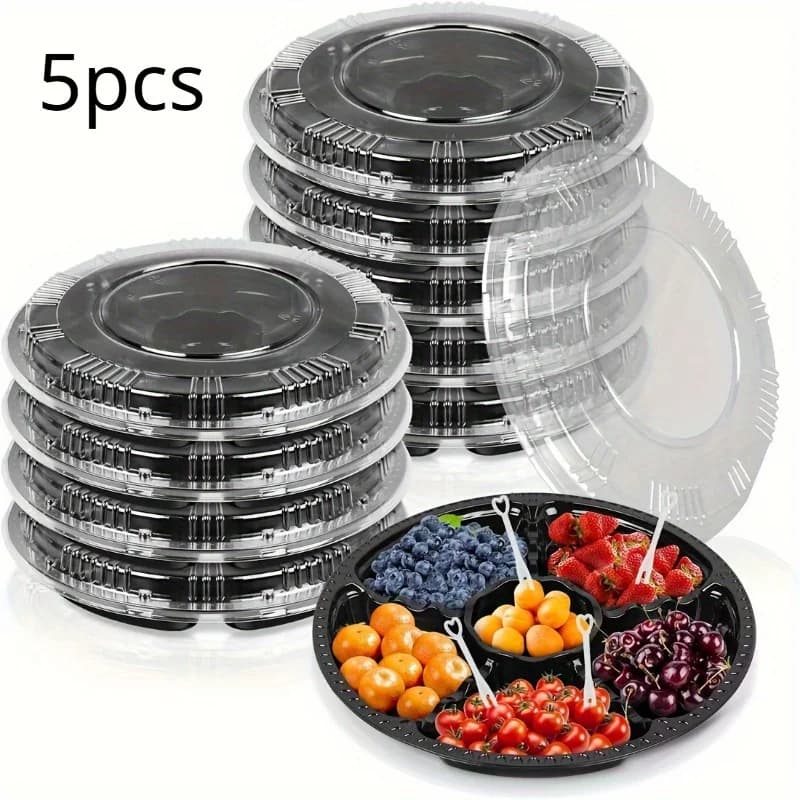 Contenitori usa e getta per alimenti da 5 pezzi, per snack, frutta, caramelle e biscotti, organizer e contenitori da cucina, accessori da cucina