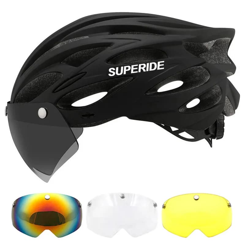 Men's SuperIDE Cycling Helmet with Magnetic Glasses and Sun visor Cycling helmet MTB Ultralight for Road Bike