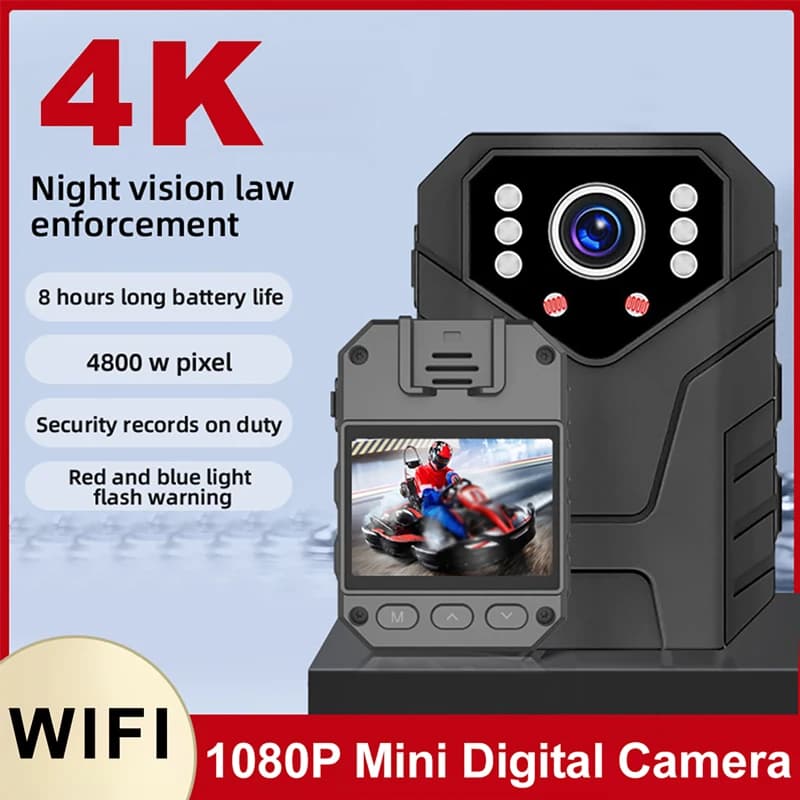 Full HD 1080P Camera with 2 Inch Screen, Night Vision, Video Recorder, Home Security Bodycam