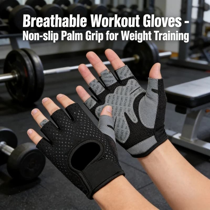 Half-tip fitness glove for outdoor camping in breathable mesh for gym sports for men and women