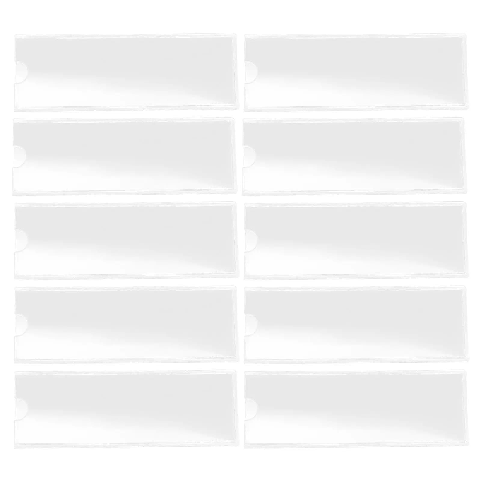 30Pcs Self-Adhesive Label Sleeve Card Holder Material Pocket Transparent for Organizing Protecting Cards on Desk Wall Monitor