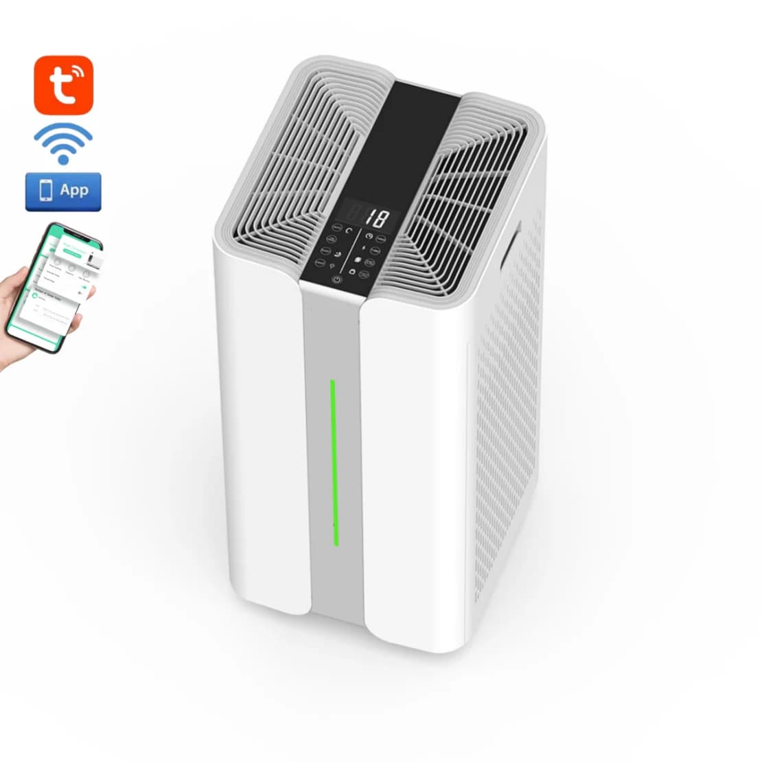 Purificatore d'Aria Domestico di Grandi Dimensioni, Intelligente con WiFi, Portatile, con Filtro Hepa per Casa