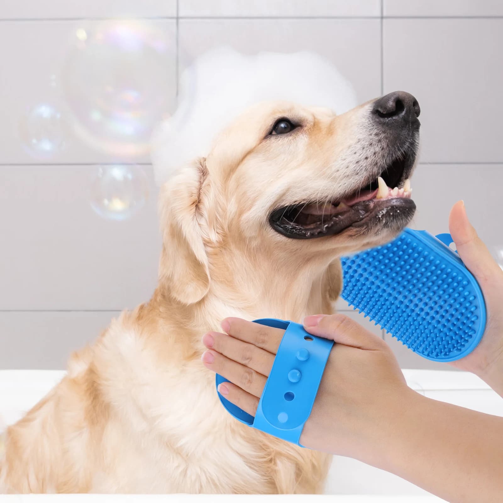Kit per la toelettatura degli animali domestici da 6 pezzi: Guanti in silicone per il lavaggio del cane, Spazzola per shampoo, Guanti per la toelettatura di cani e gatti per il bagno e il massaggio