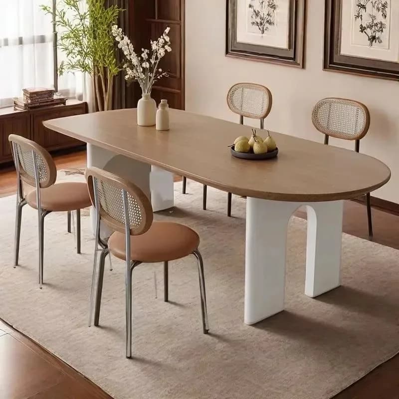 Tavoli da pranzo rotondi con gambe Tavoli da pranzo rotondi moderni di lusso in metallo Salvaspazio Mobili moderni Tavolo Da Pranzo per appartamenti